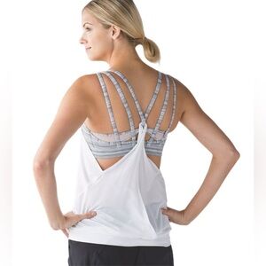 Lululemon Nouveau Limits Tank Cyber Stripe White Silver Fox / White
